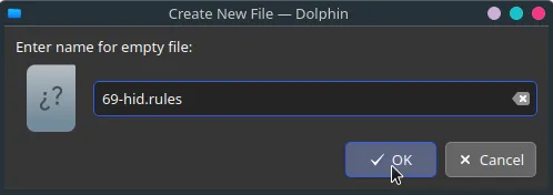 Naming the new file.