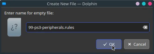 Naming the new file.