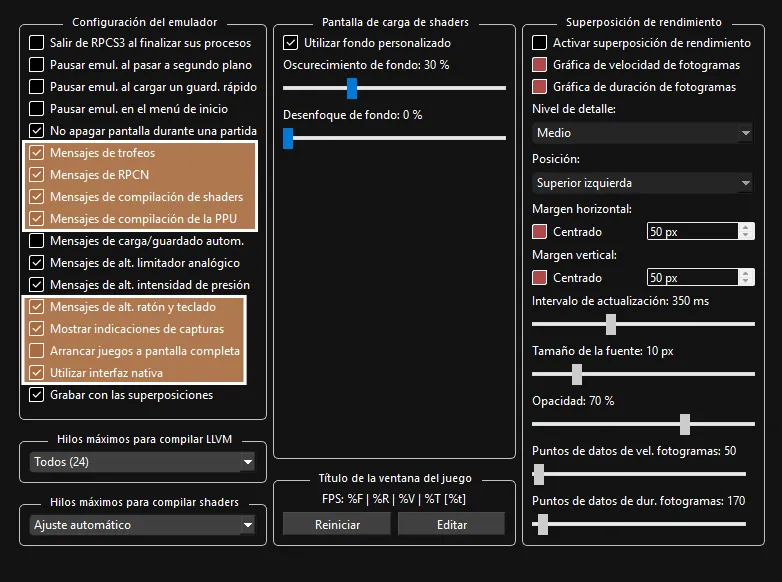 La configuración personalizada de Emulador de Rock Band 3.