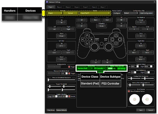 An instrument page being used as a reference to map it in RPCS3.