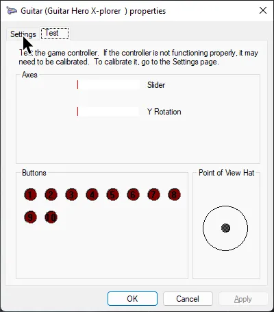 The X-plorer's properties with a cursor over the 'Settings' tab.
