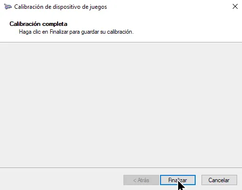 El final de calibración.