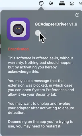GCAdapterDriver is disabled.