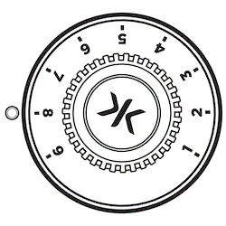 The mode selector on a CRKD Les Paul. It is set to '8'.