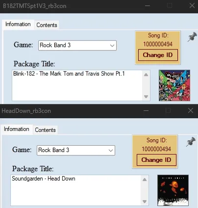 Nautilus showing two songs with duplicate IDs.