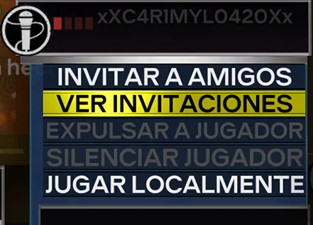 Rock Band 3 con 'Ver Invitaciones' resaltado.