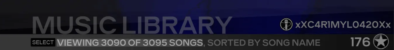 Rock Band 3 warning the user that they're about to delete many songs from the library.