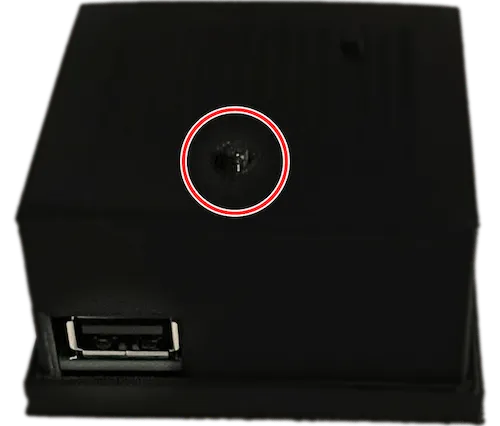 A Roll Limitless adapter, showing the start button circled in red.