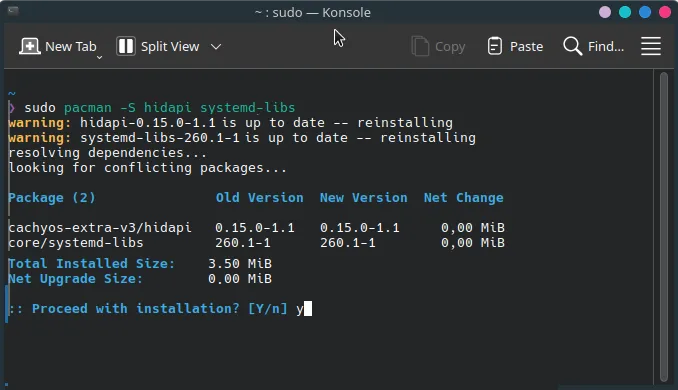 A terminal with the command typed in.