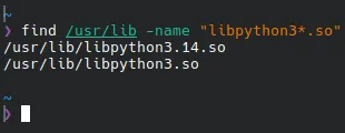A terminal showing two Python library entries.