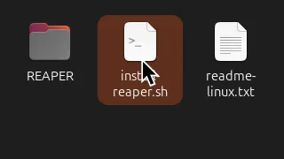 A cursor hovers over the 'install-reaper.sh' script.