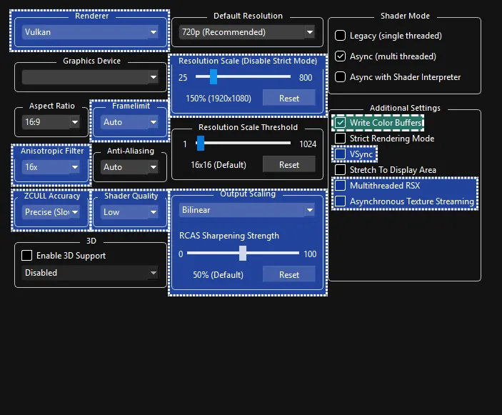 Rock Band 3's GPU custom settings.