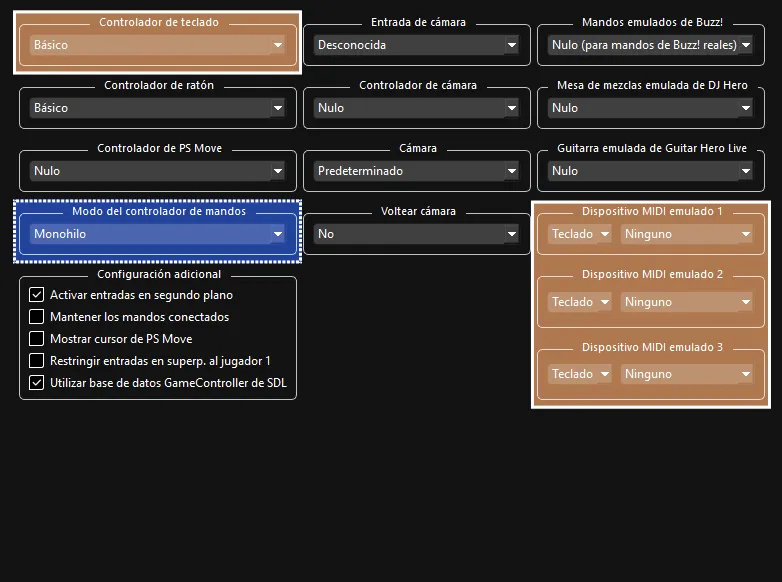 La configuración personalizada de E/S de Rock Band 3.