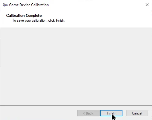 The end of the Game Device Calibration.