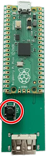 A Roll Limitless adapter, showing the start button circled in red.