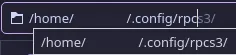 KDE Dolphin with '~/.config/RPCS3/games' typed into the address bar.