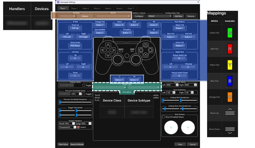 The instrument page being used as a as a mapping reference for RPCS3.