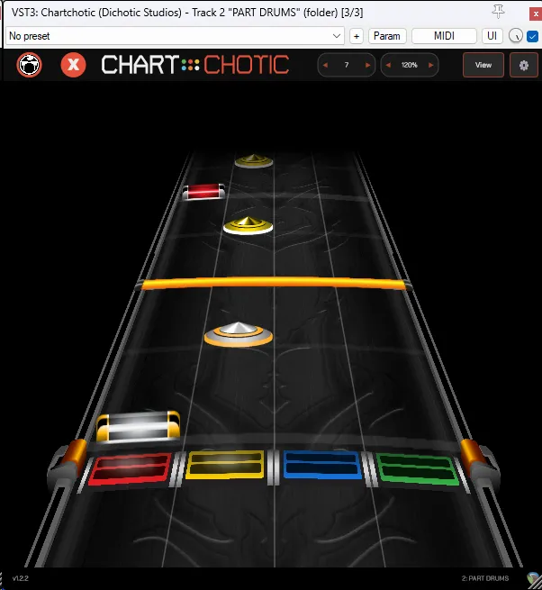 ChartChotic showing a drum track.