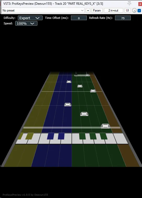 Venue Preview showing the current camera, current post-proc effect, and lighting.