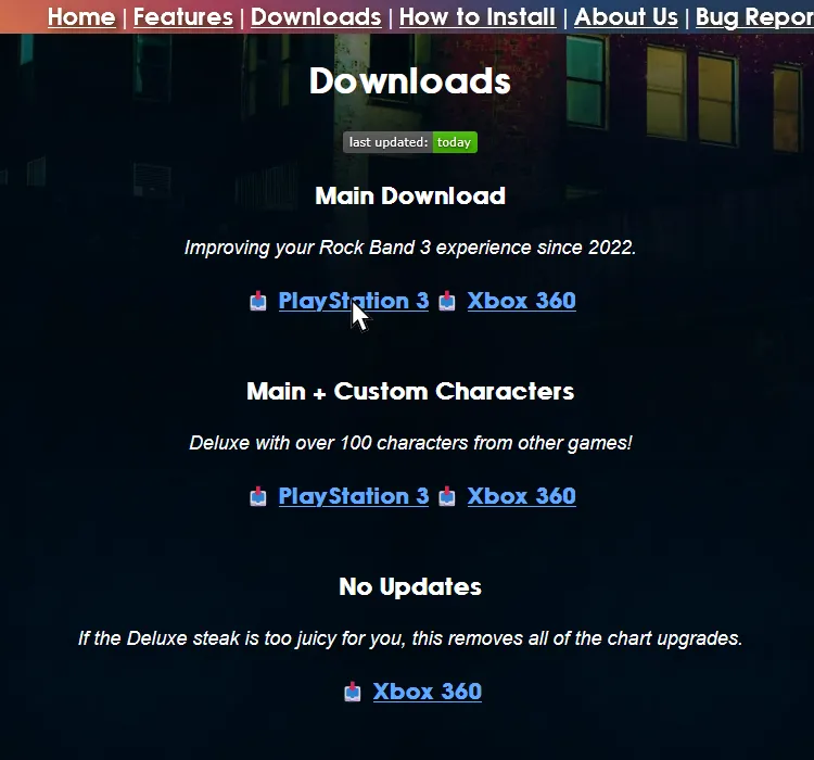 Rock Band 3 Deluxe's .zip archive in Edge's download tray.