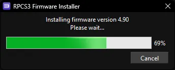 RPCS3's Firmware Installer in the middle of installing firmware version 4.90.