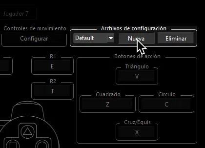 The top right of RPCS3's Pads window. 'Add Configuration' is being clicked on by the mouse cursor