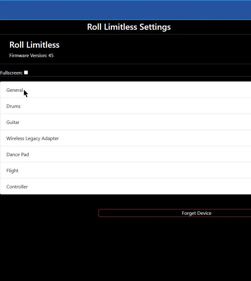 A Roll Limitless adapter, showing the start button circled in red.