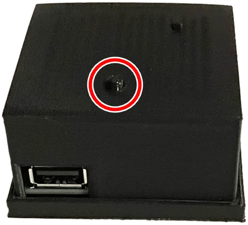 A Roll Limitless adapter, showing the start button circled in red.
