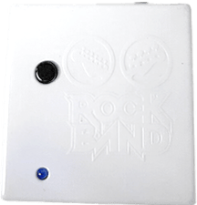 White Nintendo Wii Rock Band 2 Guitar Dongle with black sync button